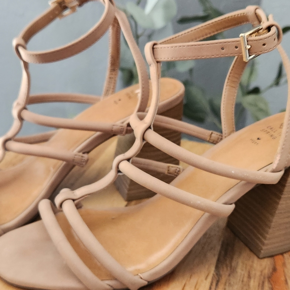 Call It Spring Tan Block Heel Sandals